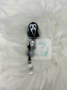 Ghost face badge reel